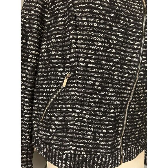 The Limited Textured Black And White Zip Up Jacket Womens Medium - Picture 5 of 11
